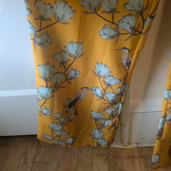 Anthropologie Varun Bahl Yellow Ruffled Floral Jumpsuit - Picture 6 of 10